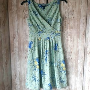 Lands' End Faux Wrap Floral Dress